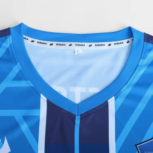 Camiseta de fútbol retro personalizada al por mayor, camiseta de fútbol de secado rápido, sublimación personalizada gratuita, logotipo impreso, nombre del equipo, varios estilos - Product Image 4