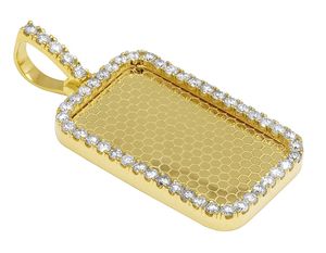Luxury Jewelry VVS Moissanite Diamond <b>Studded</b> In S925 Silver Iced Out Hip Hop Square Design <b>Mens</b> Pendant - Product Image 2