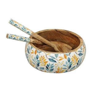 Buena Calidad Esmalte de madera Impreso Acabado brillante Ensalada de frutas y verduras Sopa Servir Tazón de madera - Product Image 1