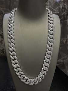 Chaîne cubaine en diamant moissanite VVS1 personnalisée en argent sterling 925 pour homme - Bijoux de luxe hip-hop pour mariage et fête - Product Image 4