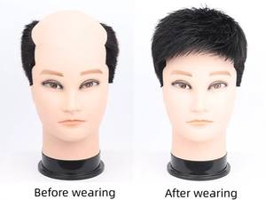 Prótesis Capilar Masculina Duradera con Base de Seda y Cabello Remy Brasileño Natural, Sistema de Reemplazo Capilar de 6 Pulgadas para Hombres - Product Image 4