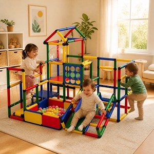 Structure d'escalade intérieure avec toboggan pour bébés et enfants, aire de jeux à domicile, échelle d'intégration sensorielle, combinaison pour la maternelle - Product Image 1