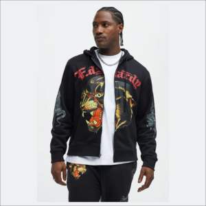 IOTA SPORTS Logo personalizado All Over Screen Printed Elegante Streetwear Zip Up Hoodies Cropped Boxy Fit Zip Up Hoodies Drop Shoulder - Product Image 5