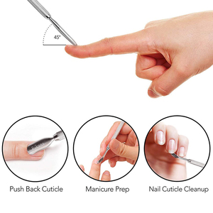 Stainless Steel <b>Nail</b> <b>Cuticle</b> <b>Pusher</b> Non-Slip Textured Handle Durable Double-Use Reusable High Quality Customizable Professional - Product Image 5