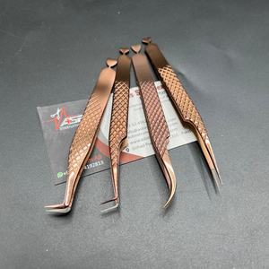 Pinzas de extensión de pestañas personalizadas de acero inoxidable japonés sostenible con plasma de oro rosa con punta de corazón y fibra de alta calidad - Product Image 6