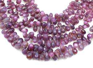 ลูกปัดพลอยทับทิมธรรมชาติและแซฟไฟร์เหลี่ยมเพชรพลอยขนาด8นิ้วทรงหยดน้ำลูกปัดอัญมณีคุณภาพสูงสำหรับการทำเครื่องประดับ - Product Image 3