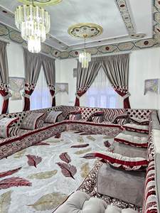 Diseño interior árabe Majlis, diseño clásico moderno, elegante conjunto de sala de estar, asientos de esquina de lujo, diseño que ahorra espacio - Product Image 4