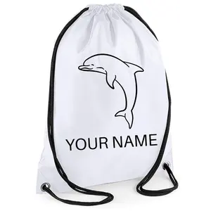 Custom Drawstring Backpack For Party Gym Sport Trip Sac A Cordon Waterproof Polyester Bagpack Folding Knapsack Draw String Bag