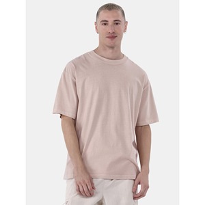 Camiseta extragrande de estambre de algodón 100% de peso pesado con cuello redondo, estampado de logotipo personalizado, antibolitas transpirables de alta calidad para hombres - Product Image 1
