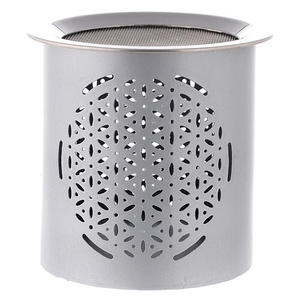 กระถางธูปหอมเหล็กสีเงินพร้อมฝาปิดเครื่องหอมอโรมาเธอราพีเครื่องหอมสำหรับโบสถ์ - Product Image 2