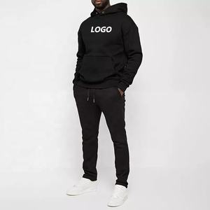 OEM logotipo personalizado invierno sólido Streetwear hombres 100% algodón chándal Jogger pulóver cárdigan dos piezas chándal conjunto - Product Image 1