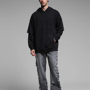 เสื้อสเวตเตอร์สวมหัวแบบลำลองสำหรับ100% มีฮู้ดไหล่ตกแบบกำหนดเองสำหรับฤดูหนาว - Product Image 4