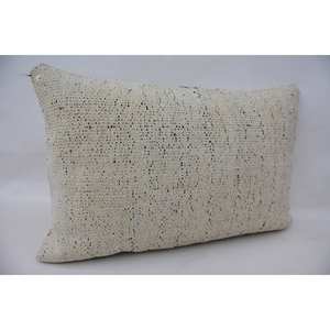 16x24 pulgadas Vintage bordado tejido acento almohada Beige lana Kantha decorativo y cojín - Product Image 2