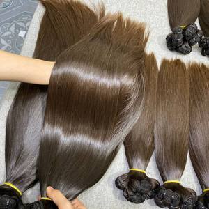 Factory Price Cuticle Aligned Vietnamese Raw Hair Natural Wave Straight Color 10A Machine Double Weft Bulk Virgin Extension - Product Image 5