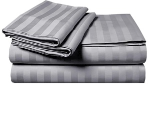 800 TC ensembles de draps en coton fin reine taille 4 pièces ensemble de literie en microfibre avec taie d'oreiller à motif de points drap à pois de couleur unie - Product Image 1