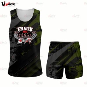 Ensemble d'uniformes d'athlétisme 100% polyester personnalisés unisexe Uniforme de piste de marathon sublimé à séchage rapide pour les sports d'été - Product Image 1