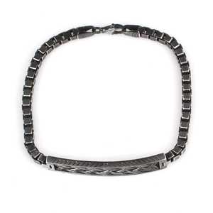 Bracelet en argent sterling 925 à motif tressé, chaîne cubique, plaqué rhodium et or, avec breloques en diamant et perle - Product Image 6