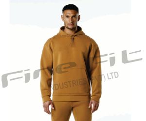 Black Line Heavyweight Hoodie Puff Imprimé Coton Mélangé Hommes À Capuche Doux Polaire Basics Pull Fabriqué Au Portugal Streetwear - Product Image 2