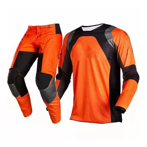 Conjunto de Jersey y Pantalones de Motocross para Hombre, Naranja y Negro, Manga Larga, Bloques de Color, Poliéster de Secado Rápido, Ropa de Carreras de Motocicleta para Toda Temporada - Product Image 4
