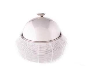 เครื่องเงินอุ่นอาหารที่เสิร์ฟอาหารน้ำชาบุฟเฟ่ต์หม้อเหล็กพร้อมฝาปิดสำหรับงานแต่งงานงานเลี้ยงบนโต๊ะใช้อุ่นอาหาร - Product Image 4