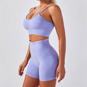 Soutien-gorge avec ensemble court Sexy de haute qualité pour femmes adultes POUR GYM ET YOUGA Soutien-gorge court de haute qualité pour le printemps et l'été - Product Image 3