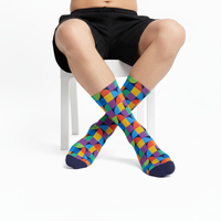 Chaussettes unisexes imprimées numériquement avec logo personnalisé, service OEM, printemps, décontractées, 100% coton, antibactériennes, respirantes, épaisses