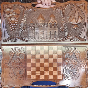 <b>Wooden</b> Handmade Folding Backgammon <b>Set</b> Wood Board Game for Family Fun Game Backgammon Christmas Gift for Kids Wholesale Price - Product Image 5