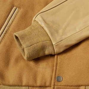 Mangas de lana ligeras de corte regular, 2 bolsillos laterales, detalles de lana, cierre de cremallera, ribetes acanalados, logotipo bordado, impermeable para invierno - Product Image 5