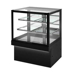 Vitrine réfrigérée pour gâteaux TORONTO - 1300 mm - Double vitrage - carrée - avec 3 étagères - portes coulissantes arrière en verre miroir - Product Image 2