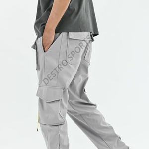 Pantalon de jogging empilé personnalisé pour hommes avec poches latérales pantalon de survêtement cargo softshell respirant 2025 nouveauté - Product Image 5