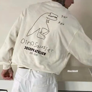 เสื้อยืดแขนยาวลายกราฟิก สไตล์โอเวอร์ไซส์ สบายๆ แนวสตรีทแวร์ ลุคสบายๆ แฟชั่นสุดฮิต สไตล์รีสอร์ท - Product Image 6