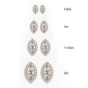 Boucles d'oreilles classiques en or blanc 10 carats avec diamants de laboratoire, design feuille, plaqué argent, certifiées IGI, cadeau pour femme - Product Image 4