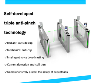 Acs Auto Swing Type Barrièrepoort Multifunctionele Tourniquet Voor Sportscholen Gezichts/Kaart/Qr Toegangscontrolesysteem - Product Image 3
