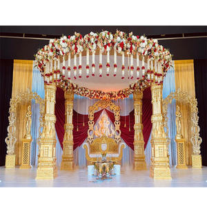 Boda tradicional FRP Kalyan Mandap Decor Tamil Wedding Event Mandap con Floral South Wedding Golden Mandaps Leicester Canada - Product Image 1