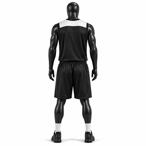 Uniforme de Baloncesto Personalizado para Hombre, Negro, Transpirable, de Malla, Sublimado, Pantalones Cortos Deportivos para Equipo, Ropa de Entrenamiento al Por Mayor OEM - Product Image 2