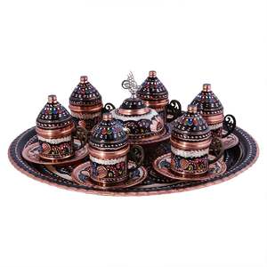 High Quality 6-Person Copper Enamel Work Erzincan <b>Cup</b> <b>Set</b> Personalized 200ml Coffee Drinkware and 1000ml Coffee <b>Sets</b>" - Product Image 2