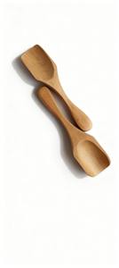 Juego de Cucharas de Servir de Madera con Mango Largo Plateadas a Mano de Primera Calidad, Acacia, Mango, Teca, Espejo, Estilo Bohemio Ecológico para Cocina - Product Image 2