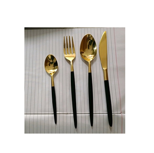 Couverts de luxe couteau cuillère fourchette en acier inoxydable ensemble de couverts miroir poli or pvd poignée ensemble de couverts - Product Image 2