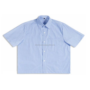 Chemise boutonnée décontractée pour homme en coton 100% respirant, coupe ample et courte, idéale pour l'automne - Product Image 5