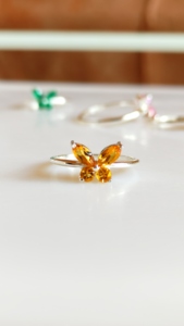 <b>Citrine</b> Birthstone Butterfly Ring for Women Most Trendy 925 Sterling Silver <b>Jewelry</b> with Christian Religious Symbol Wholesale - Product Image 6