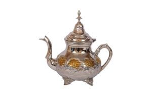 Luxury Handcrafted Hammered Pure Brass Teapot Kettle Turkish Arabic Design with Metal <b>Scoops</b> for Serving Tea & <b>Coffee</b> - Product Image 2