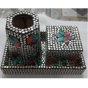 Geometric Pattern Bakhoor Burner Latest Design Wood & Metal Bakhoor set Mabkhara Tray Metal Oud incense burner Arabian <b>Eid</b> <b>gift</b> - Product Image 4