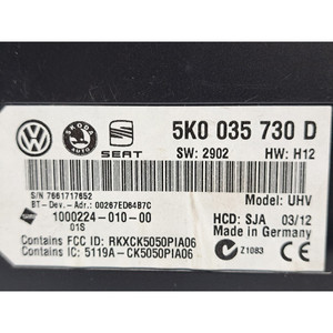 UNIDAD DE CONTROL DE TELÉFONO BLUETOOTH PARA VOLKSWAGEN Golf 6 Sedan 5K0035730D CFFB (08>12) - Product Image 3