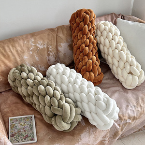 Oreiller <span class=keywords><strong>tricot</strong></span>é tissé à la main Portable <span class=keywords><strong>coussin</strong></span> noeud corde nouée <span class=keywords><strong>boule</strong></span> jeter oreiller pour la maison et le salon - Product Image 3