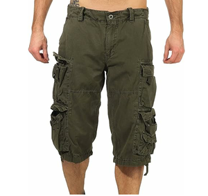 กางเกงขาสั้นคาร์โก้ผู้ชายสั่งทำพิเศษ OEM ขายส่ง ผ้าแคนวาสยืดได้ 4 ทิศทาง เป็นมิตรกับสิ่งแวดล้อม สีและโลโก้ปรับแต่งได้ กางเกงขาสั้นฤดูร้อน - Product Image 1