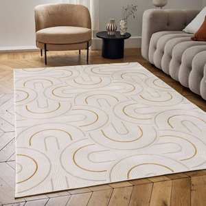 Alfombra Geométrica Carmel Crema-Dorado 6070 Set - Product Image 2