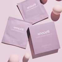 Masque facial en coton Arocell fabriqué en Corée, KBeauty EX/Pack, masque en feuille super hydratant, collagène, minéraux, acide hyaluronique