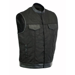 Custom Logo <b>Men</b> Leather Vest Sleeveless Motorcycle Biker <b>Waistcoat</b> Cowhide Lambskin OEM Wholesale Factory Manufacturer Supply - Product Image 1