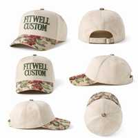 Casquette de baseball florale personnalisée avec sangle réglable, visière incurvée, style décontracté, rose, fermeture snapback