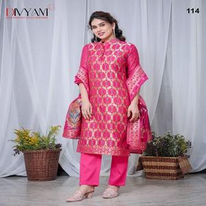 Dernière tenue de créateur Style moderne Haute sur demande Belle tenue Chanderi Cotton Kurti Pant & Dupatta Print Work Fore Sale - Product Image 1